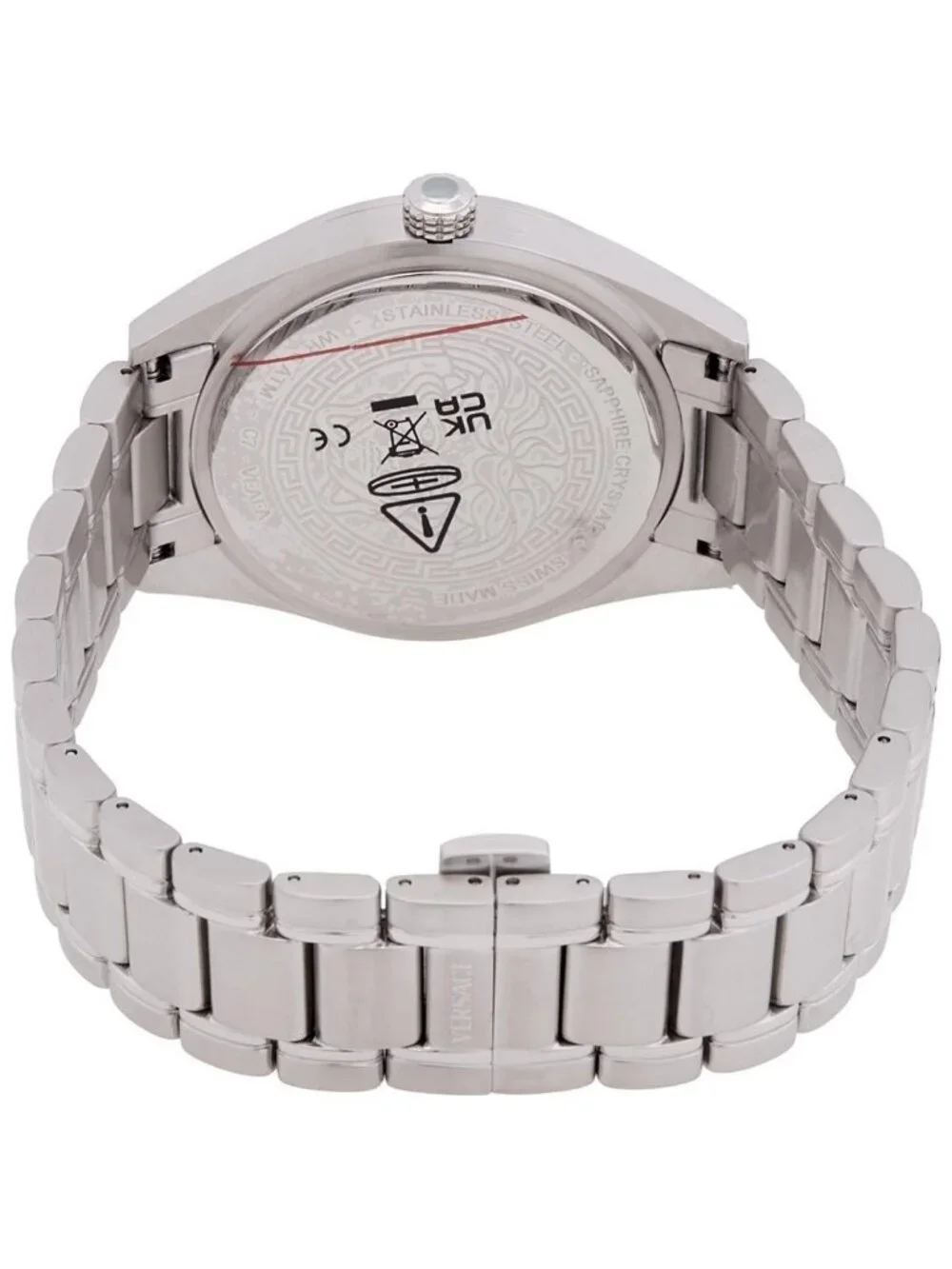 NWT Versace V-Code GMT Quartz Blue Dial Men's Watch